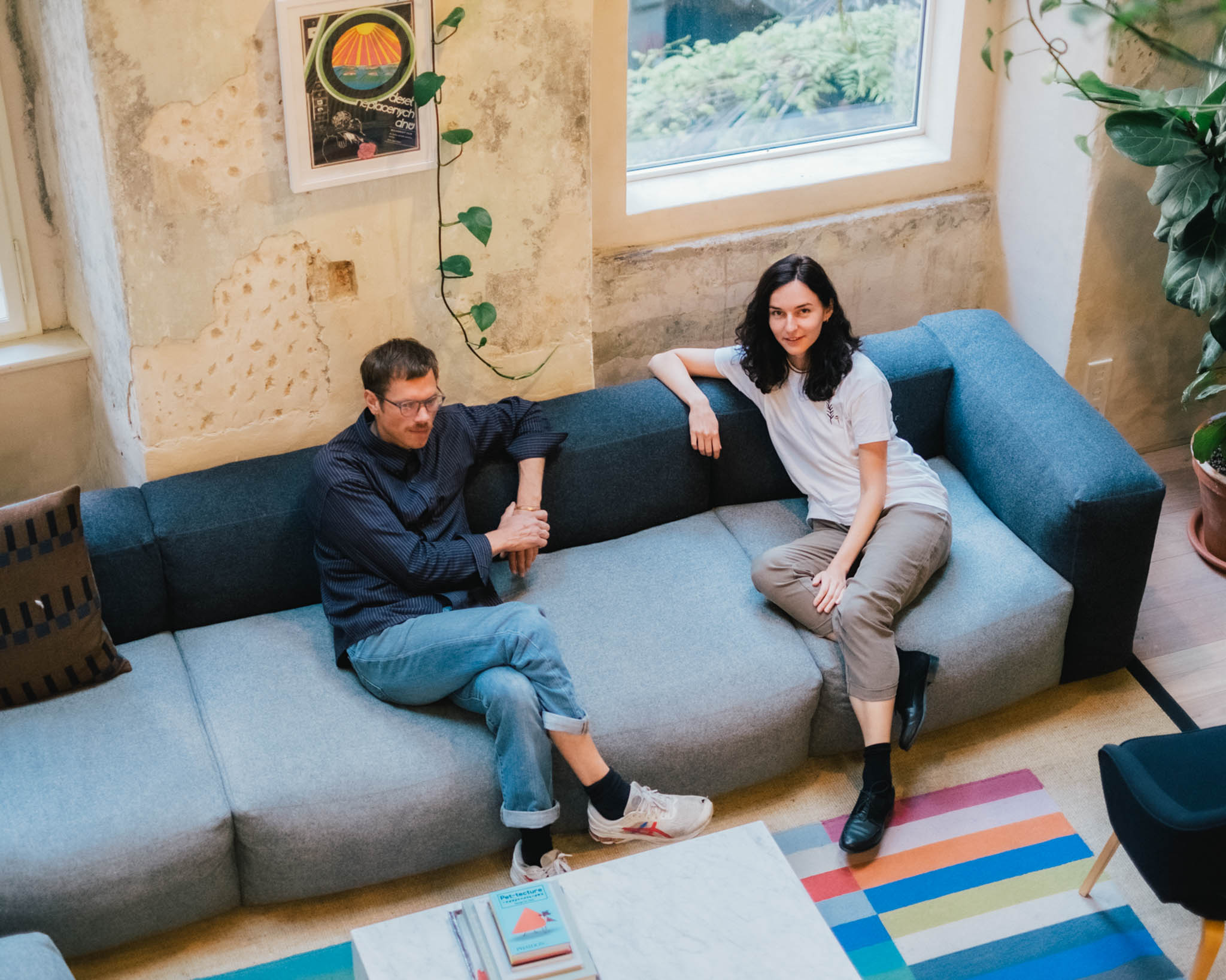 Dominik and Lenka in the office