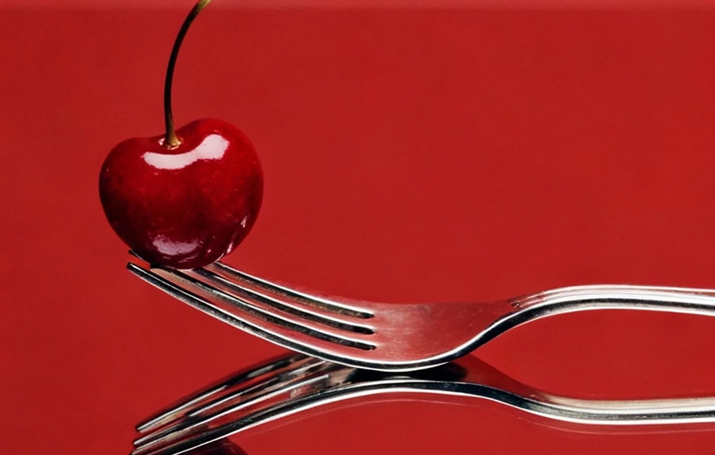 Cherry on fork