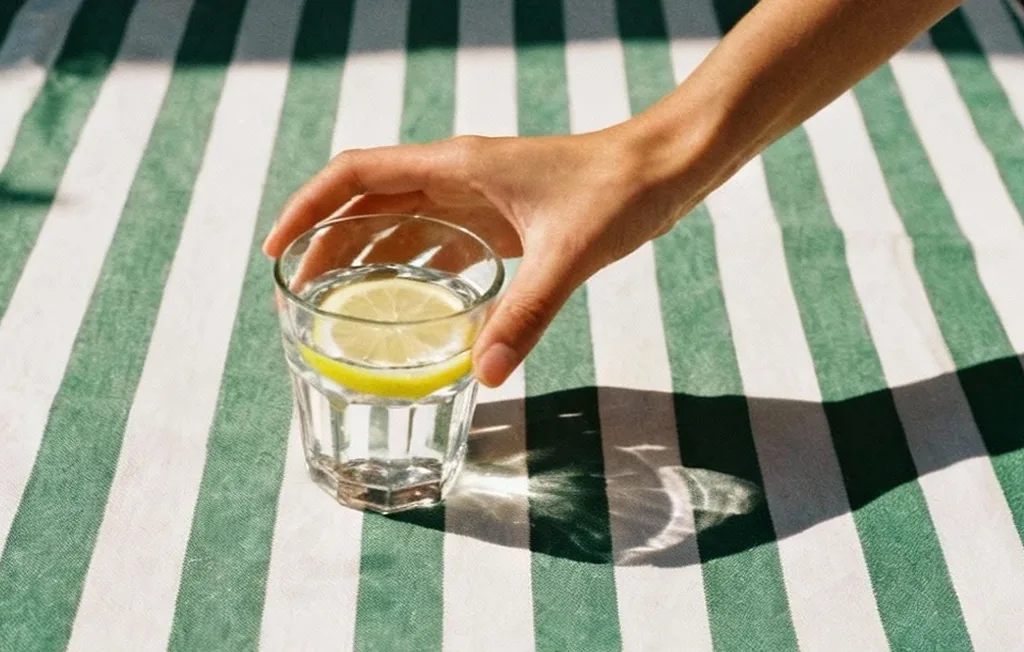 Cocktail on towel